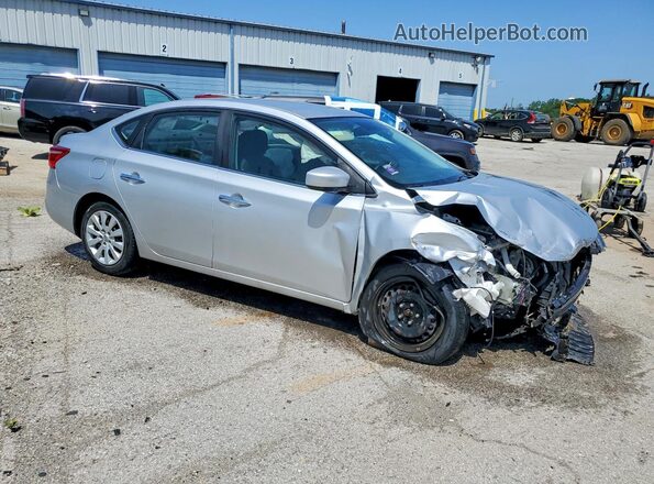 3N1AB7AP0KY310907 2019 NISSAN SENTRA Silver Przód prawy