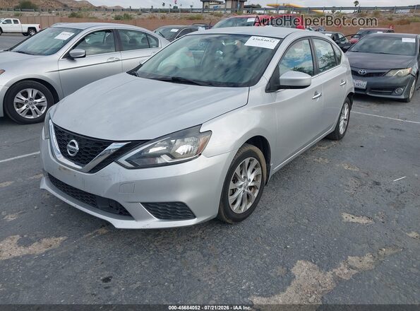 3N1AB7AP0KY391701 2019 NISSAN SENTRA Silver Առջևի ձախ երեք քառորդ տեսարան