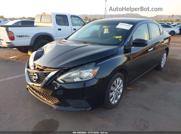3N1AB7AP1GY330803 2016 NISSAN SENTRA Black წინა მარცხენა ხედი სამი მეოთხედიდან