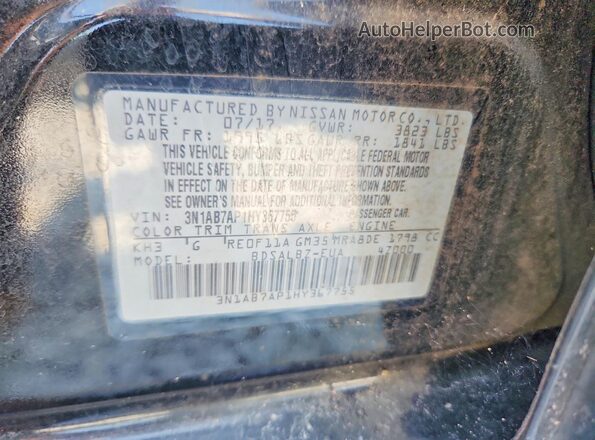 3N1AB7AP1HY367755 2017 NISSAN SENTRA Black Vista del compartimento del motor