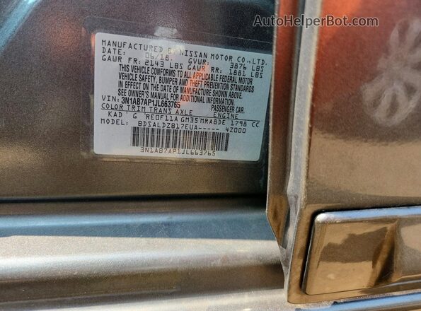 3N1AB7AP1JL663765 2018 NISSAN SENTRA Gray Engine compartment view