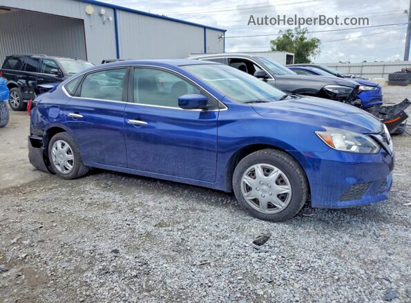 3N1AB7AP1KY232105 2019 NISSAN SENTRA Синий Передняя правая четверть
