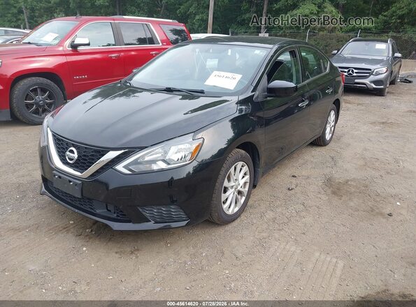 3N1AB7AP1KY240835 2019 NISSAN SENTRA Black Առջևի ձախ երեք քառորդ տեսարան