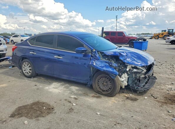 3N1AB7AP1KY274631 2019 NISSAN SENTRA Blue Delantero derecho