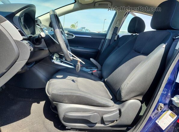 3N1AB7AP1KY339994 2019 NISSAN SENTRA Синий Вид салона спереди