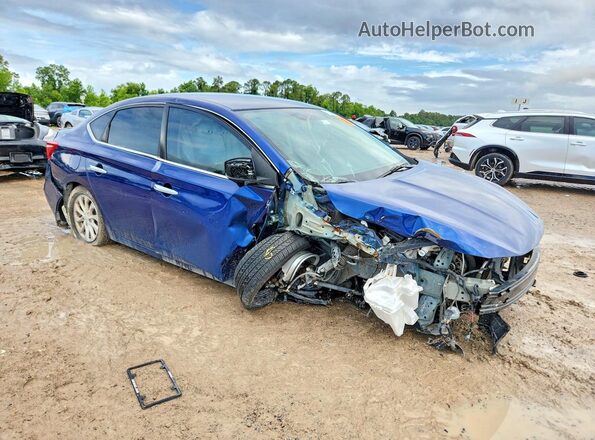 3N1AB7AP1KY382277 2019 NISSAN SENTRA Blue Передня права чверть