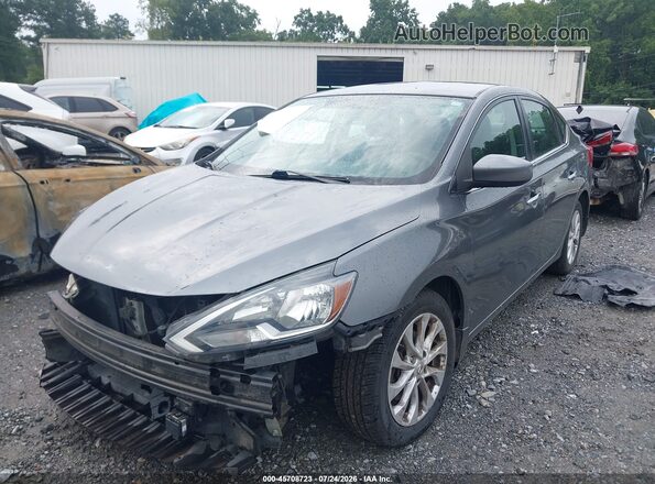 3N1AB7AP1KY453963 2019 NISSAN SENTRA Gray წინა მარცხენა ხედი სამი მეოთხედიდან