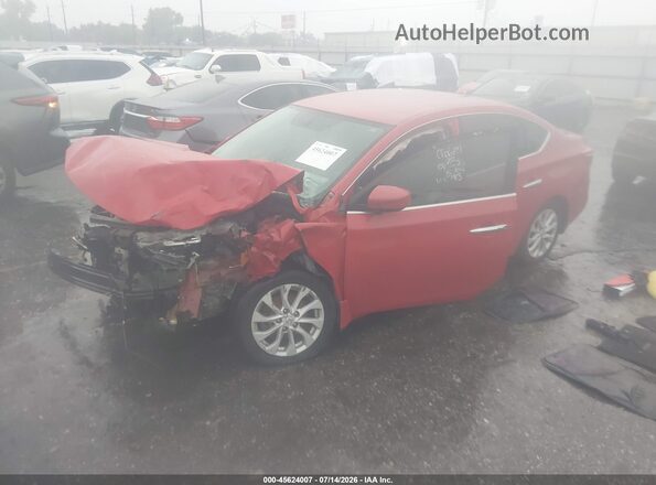 3N1AB7AP2JL617913 2018 NISSAN SENTRA Красный Передняя левая четверть