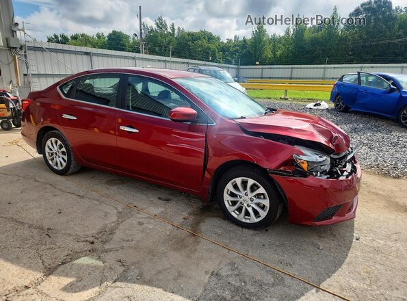 3N1AB7AP2JY284292 2018 NISSAN SENTRA Красный Передняя правая четверть