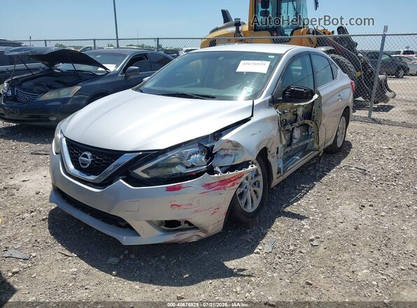 3N1AB7AP2KL610834 2019 NISSAN SENTRA Silver Առջևի ձախ երեք քառորդ տեսարան