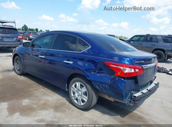 3N1AB7AP2KY213658 2019 NISSAN SENTRA Blue Trasero izquierdo