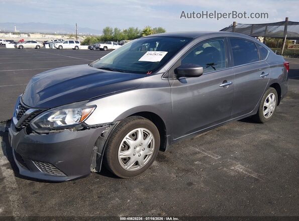 3N1AB7AP2KY259796 2019 NISSAN SENTRA Gray წინა მარცხენა ხედი სამი მეოთხედიდან