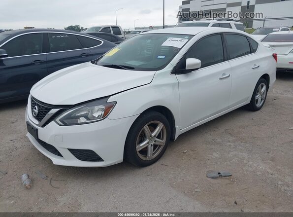 3N1AB7AP2KY261144 2019 NISSAN SENTRA White Առջևի ձախ երեք քառորդ տեսարան
