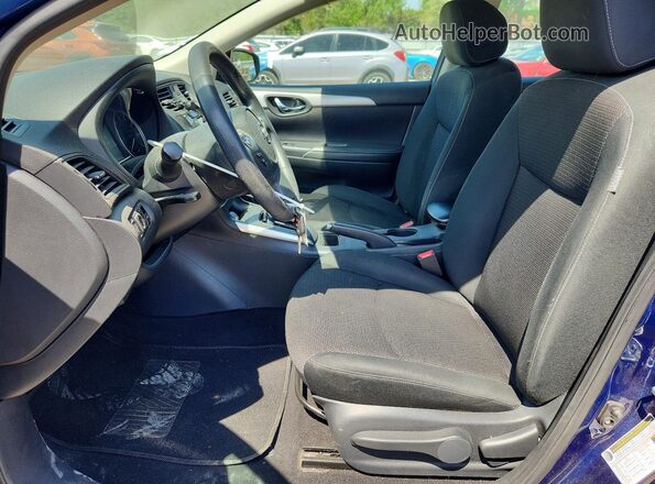 3N1AB7AP2KY275271 2019 NISSAN SENTRA Blue Вид салону спереду