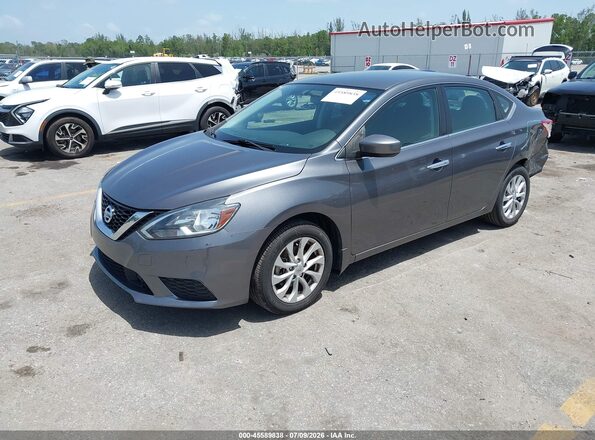 3N1AB7AP2KY331841 2019 NISSAN SENTRA Gray წინა მარცხენა ხედი სამი მეოთხედიდან