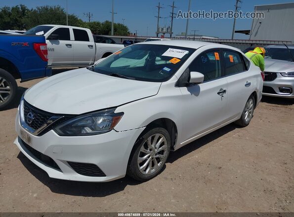 3N1AB7AP2KY359087 2019 NISSAN SENTRA White წინა მარცხენა ხედი სამი მეოთხედიდან