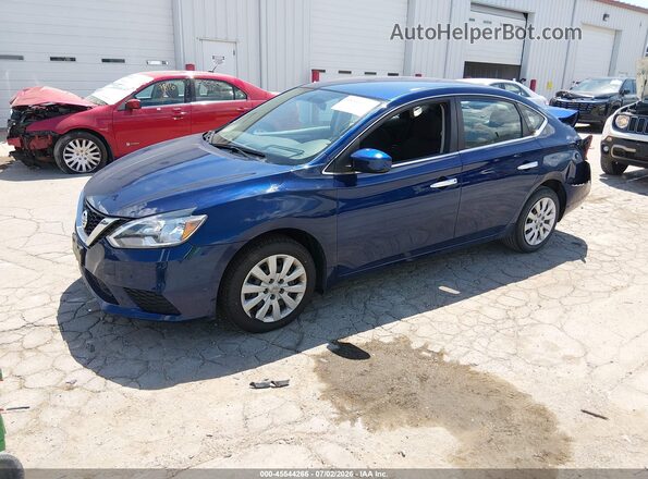 3N1AB7AP2KY409406 2019 NISSAN SENTRA Blue Vista tres cuartos delantera izquierda