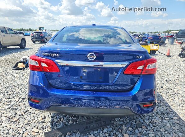 3N1AB7AP2KY424004 2019 NISSAN SENTRA Blue Вид ззаду