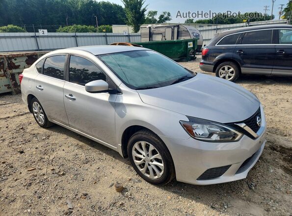 3N1AB7AP2KY443510 2019 NISSAN SENTRA Silver Front right