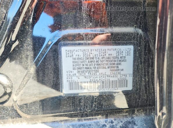 3N1AB7AP3GY215362 2016 NISSAN SENTRA Black Вид підкапотного простору