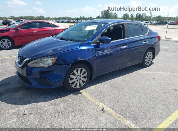 3N1AB7AP3GY318605 2016 NISSAN SENTRA Blue Առջևի ձախ երեք քառորդ տեսարան