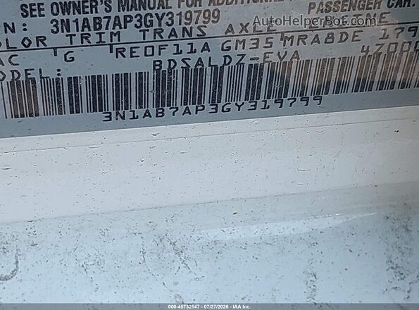 3N1AB7AP3GY319799 2016 NISSAN SENTRA White Engine compartment view