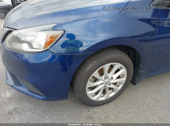 3N1AB7AP3JY226126 2018 NISSAN SENTRA Blue Instrument cluster view