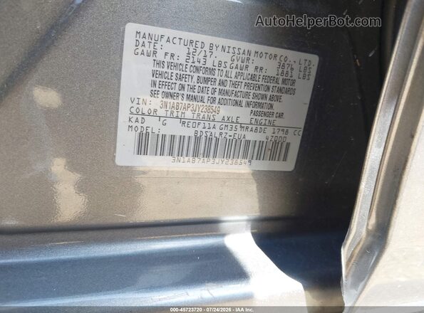 3N1AB7AP3JY238549 2018 NISSAN SENTRA Gray Engine compartment view