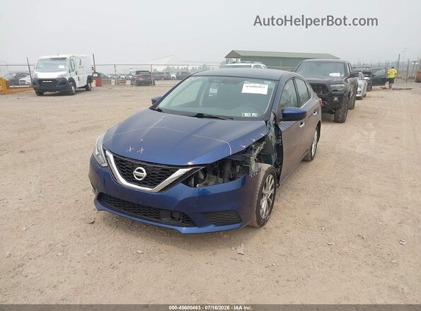 3N1AB7AP3KY205357 2019 NISSAN SENTRA Blue Առջևի ձախ երեք քառորդ տեսարան