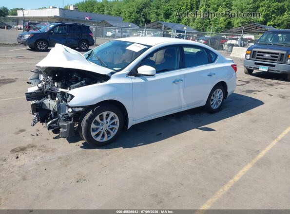 3N1AB7AP3KY274145 2019 NISSAN SENTRA White Առջևի ձախ երեք քառորդ տեսարան