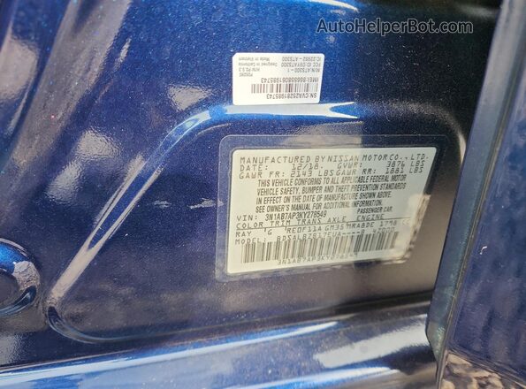 3N1AB7AP3KY278549 2019 NISSAN SENTRA Синий Вид подкапотного пространства