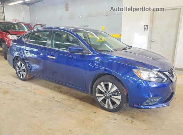 3N1AB7AP3KY296744 2019 NISSAN SENTRA Blue Delantero derecho