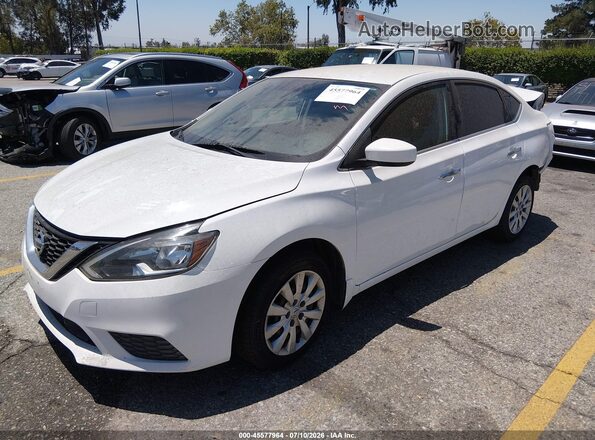 3N1AB7AP3KY400052 2019 NISSAN SENTRA Белый Передняя левая четверть
