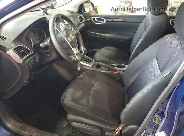 3N1AB7AP3KY424349 2019 NISSAN SENTRA Синий Вид салона спереди