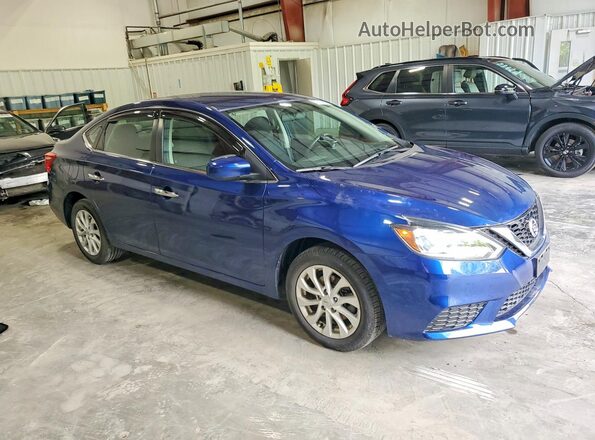 3N1AB7AP3KY424349 2019 NISSAN SENTRA Синий Передняя правая четверть