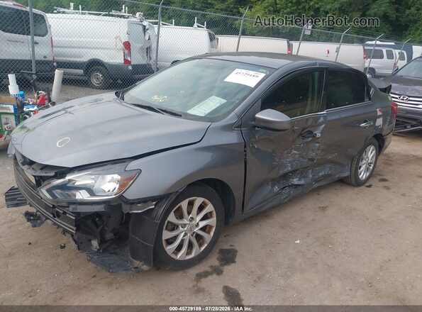 3N1AB7AP3KY444696 2019 NISSAN SENTRA Gray Առջևի ձախ երեք քառորդ տեսարան