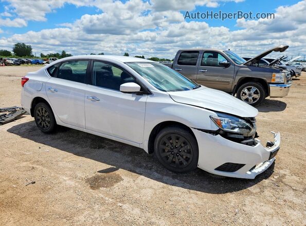 3N1AB7AP3KY455293 2019 NISSAN SENTRA Белый Передняя правая четверть