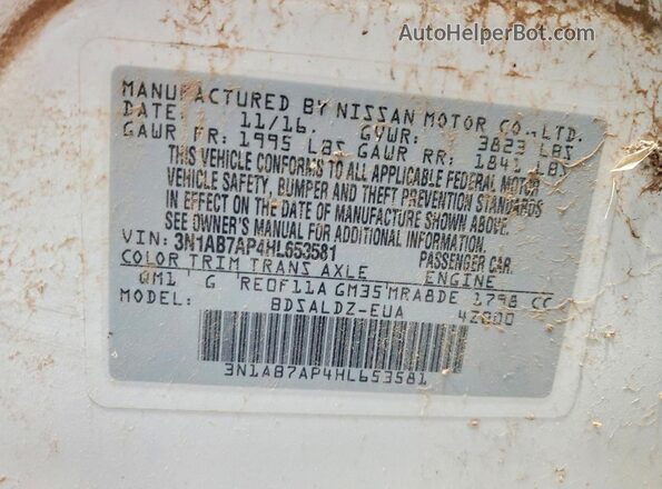3N1AB7AP4HL653581 2024 NISSAN SENTRA White ძრავის განყოფილების ხედი