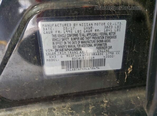 3N1AB7AP4HL698696 2017 NISSAN SENTRA Black Շարժիչի բաժամունքի տեսք