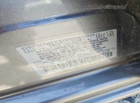 3N1AB7AP4HY298334 2017 NISSAN SENTRA Gray Widok komory silnika