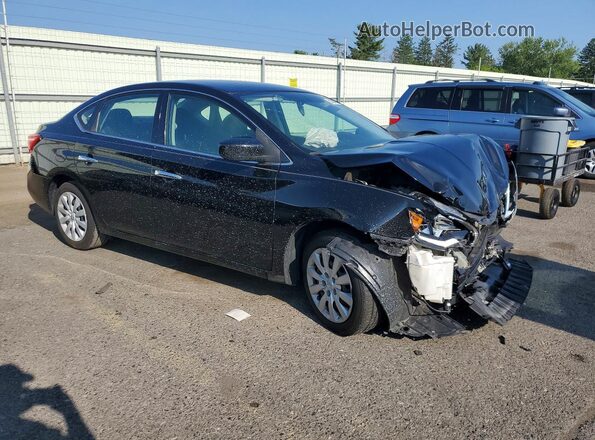 3N1AB7AP4KY202080 2019 NISSAN SENTRA Черный Передняя правая четверть