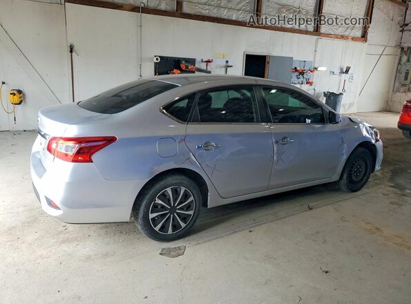 3N1AB7AP4KY205870 2019 NISSAN SENTRA Серебряный Задняя правая четверть
