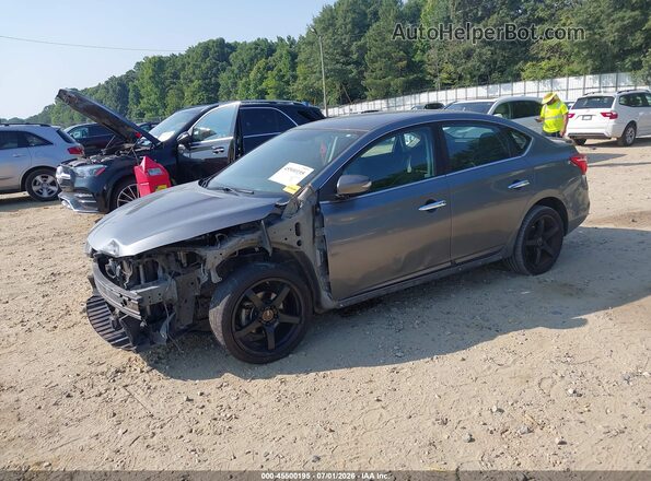 3N1AB7AP4KY208235 2019 NISSAN SENTRA Серый Передняя левая четверть