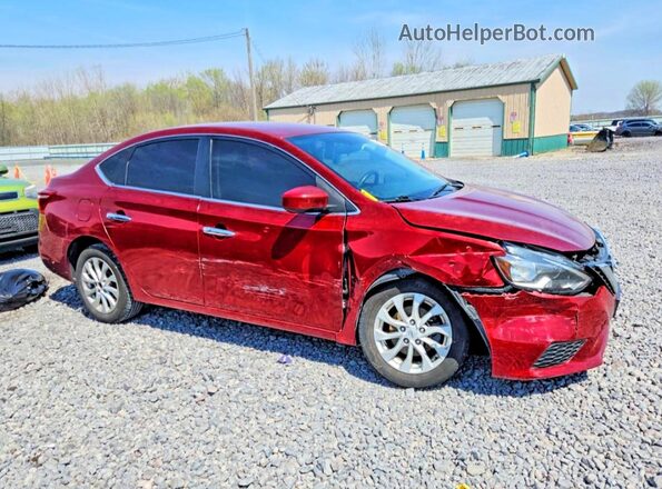 3N1AB7AP4KY226301 2019 NISSAN SENTRA Бордовый Передняя правая четверть