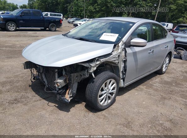 3N1AB7AP4KY240439 2019 NISSAN SENTRA Silver Front left