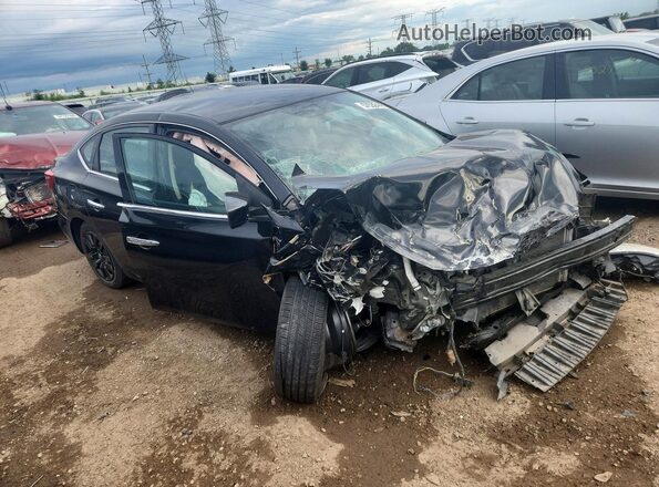 3N1AB7AP4KY324227 2019 NISSAN SENTRA Black Przód prawy