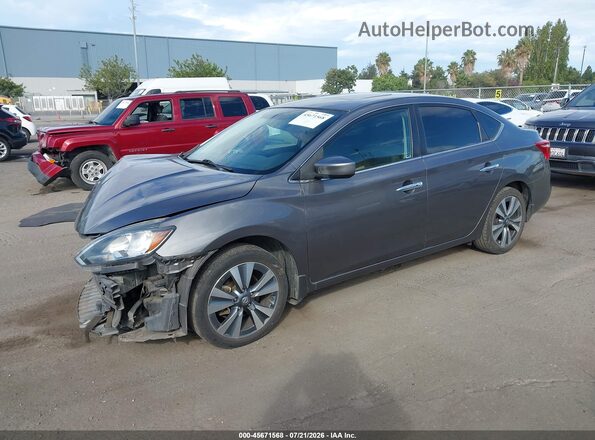 3N1AB7AP4KY394178 2019 NISSAN SENTRA Gray Передня ліва чверть