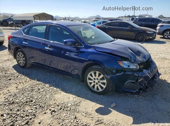 3N1AB7AP4KY424327 2019 NISSAN SENTRA Синий Передняя правая четверть