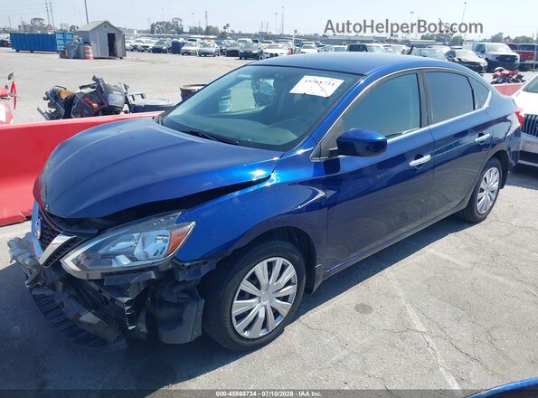 3N1AB7AP4KY432458 2019 NISSAN SENTRA Blue Առջևի ձախ երեք քառորդ տեսարան