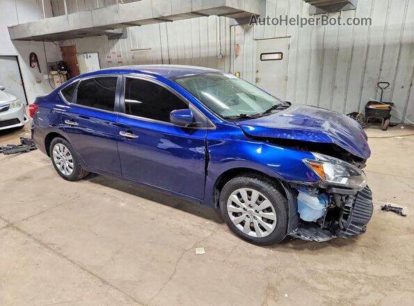 3N1AB7AP4KY444643 2019 NISSAN SENTRA Blue Przód prawy